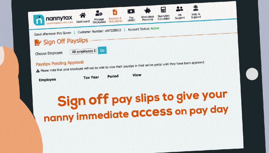 Sign off Nanny Payslips | Nannytax