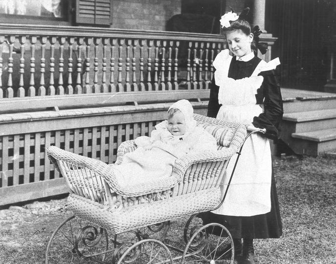 Victorian Era Nanny with Pram