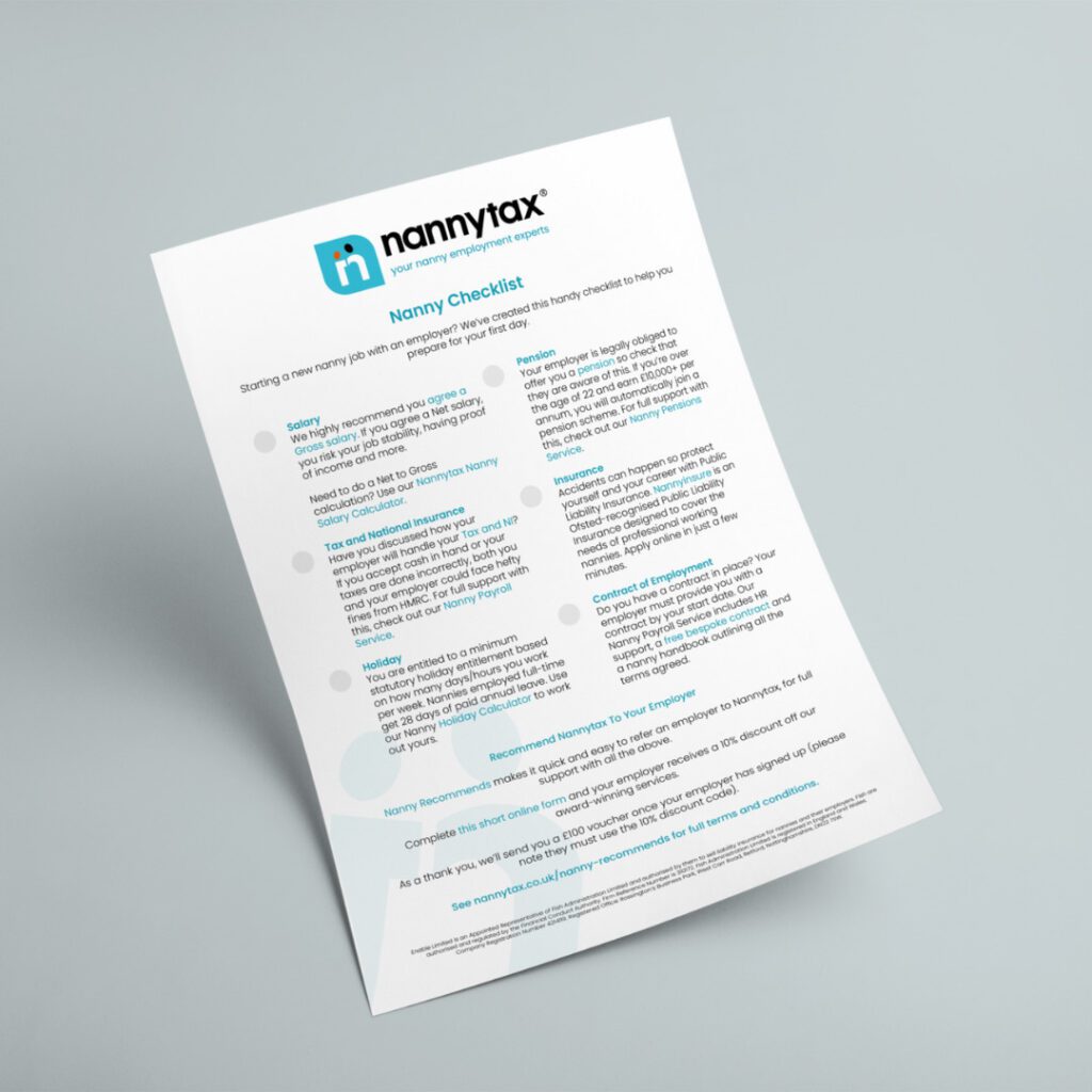 Nannytax | Underpaid Tax | Nanny Checklist