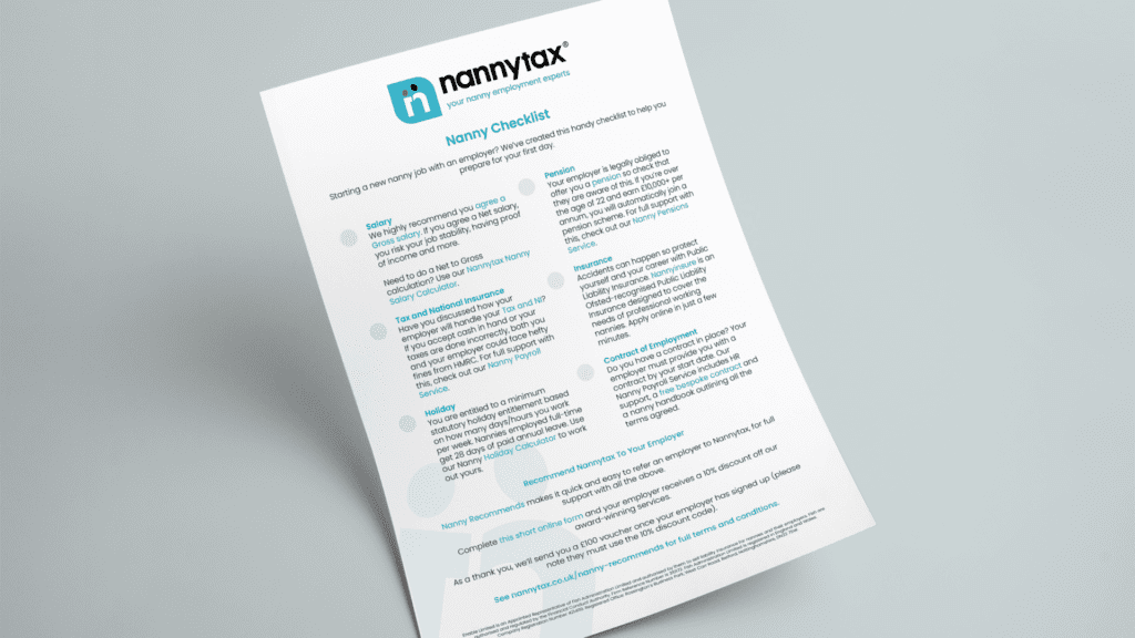 Nannytax | Self-employed nannies | Nanny Checklist