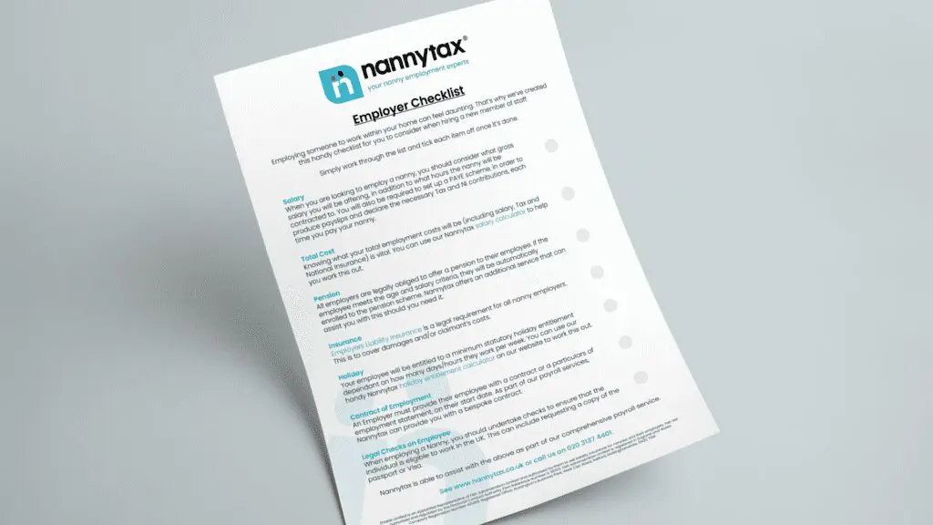Nannytax | Employer Checklist