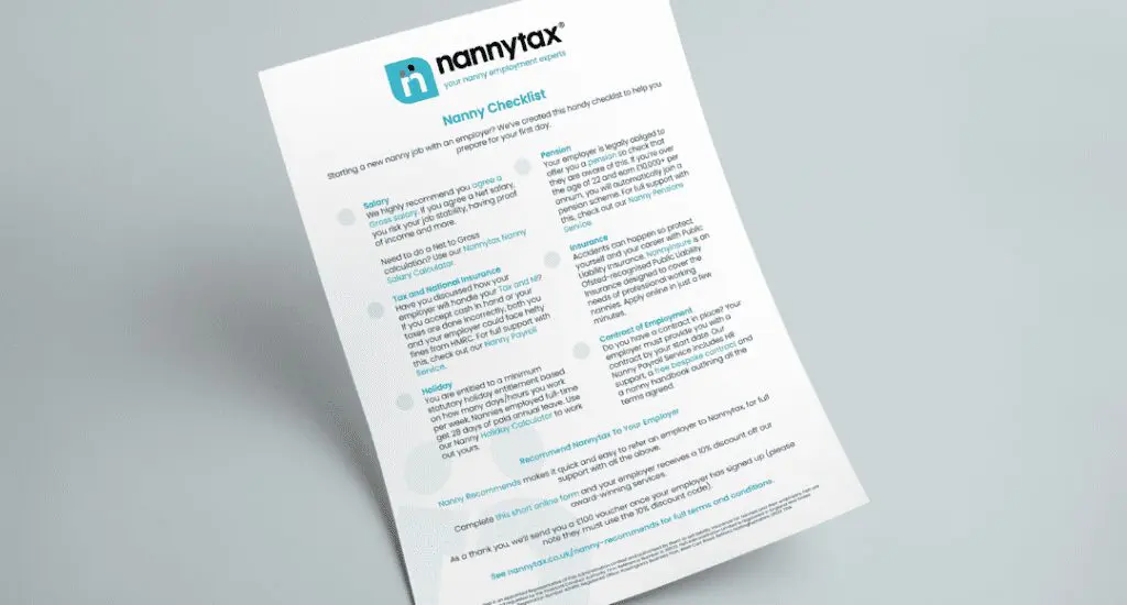 Nannytax Nanny Checklist