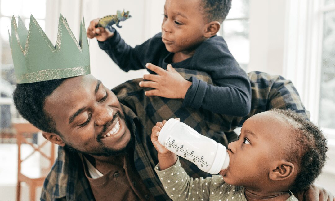 Dad and two kids